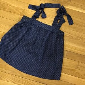 J.Crew Silk Polka-dot tie tank